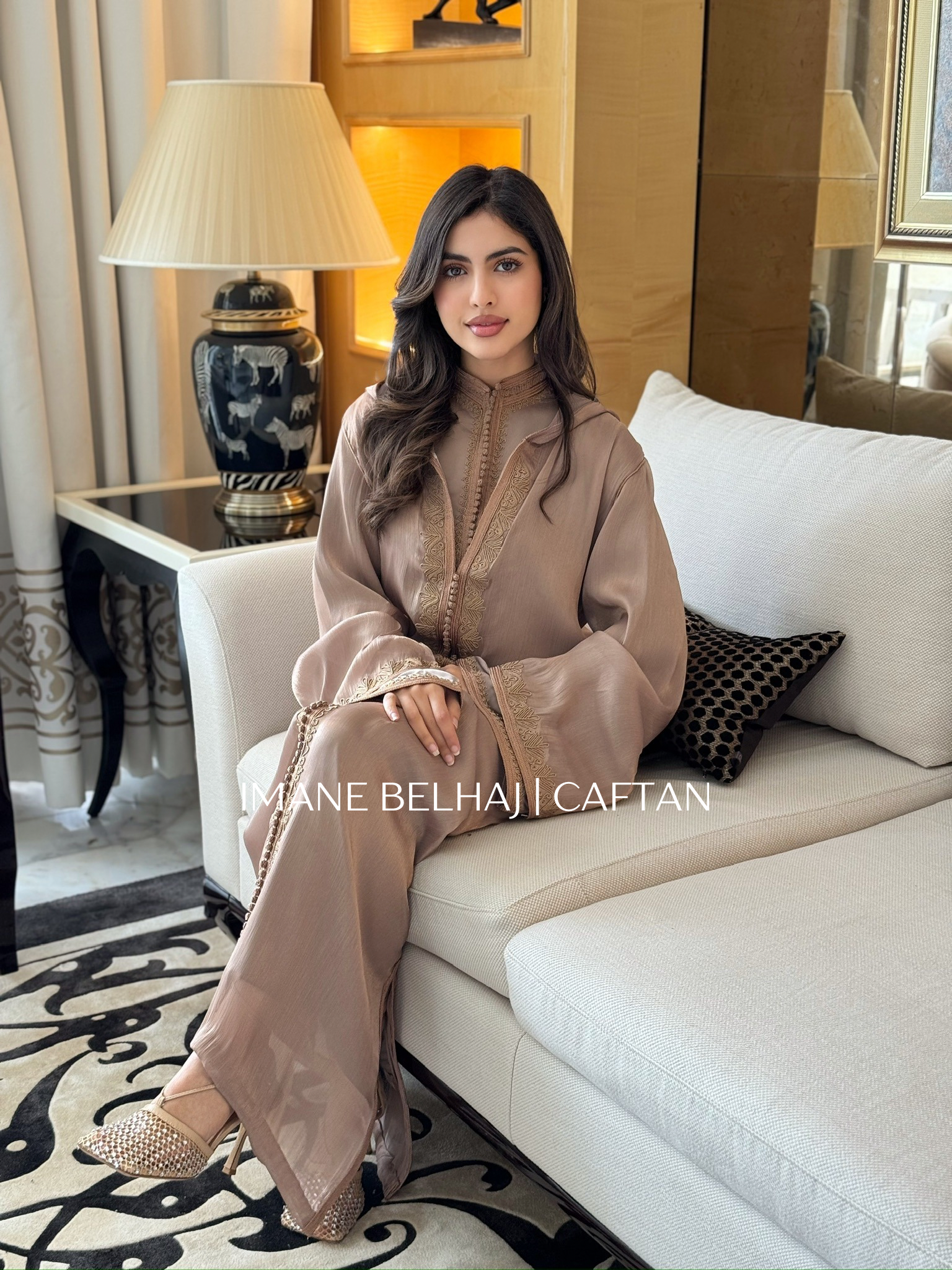 Moroccan jellaba caftan luxury modest ramadan eid dress brown